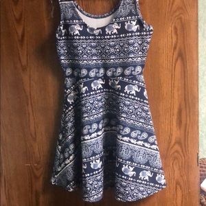 White and blue dress